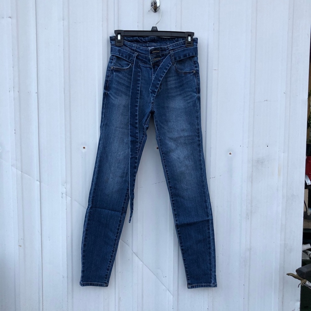high waisted paperbag jeans